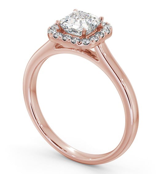  Halo Asscher Diamond Engagement Ring 9K Rose Gold - Glesine ENAS10_RG_THUMB1 