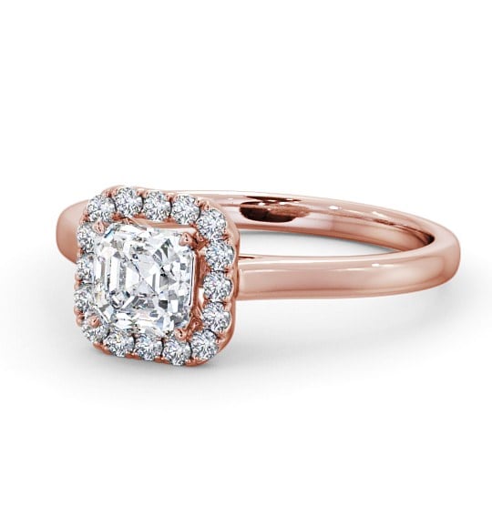  Halo Asscher Diamond Engagement Ring 9K Rose Gold - Glesine ENAS10_RG_THUMB2 