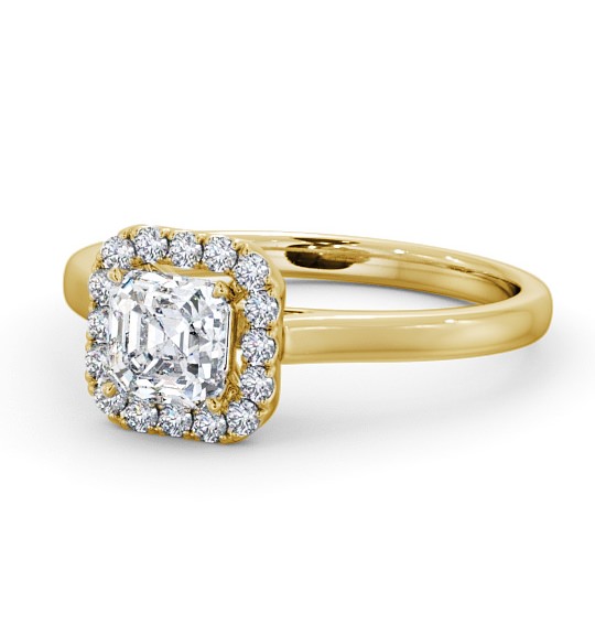  Halo Asscher Diamond Engagement Ring 9K Yellow Gold - Glesine ENAS10_YG_THUMB2 