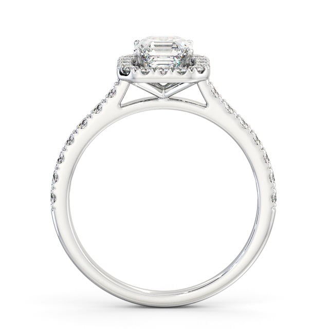 Halo Asscher Diamond Engagement Ring 18K White Gold - Azura ENAS11_WG_UP