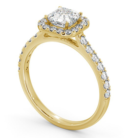 Halo Asscher Diamond Classic Engagement Ring 9K Yellow Gold ENAS11_YG_THUMB1 