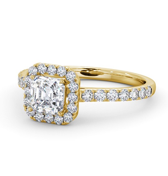  Halo Asscher Diamond Engagement Ring 18K Yellow Gold - Azura ENAS11_YG_THUMB2 