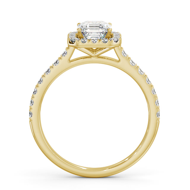 Halo Asscher Diamond Engagement Ring 18K Yellow Gold - Azura ENAS11_YG_UP