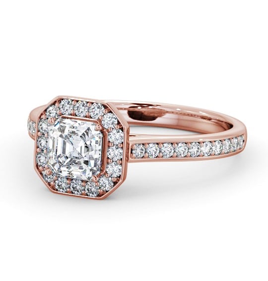  Halo Asscher Diamond Engagement Ring 9K Rose Gold - Cristiana ENAS12_RG_THUMB2 
