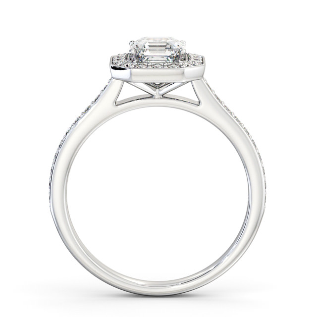 Halo Asscher Diamond Engagement Ring 18K White Gold - Cristiana ENAS12_WG_UP