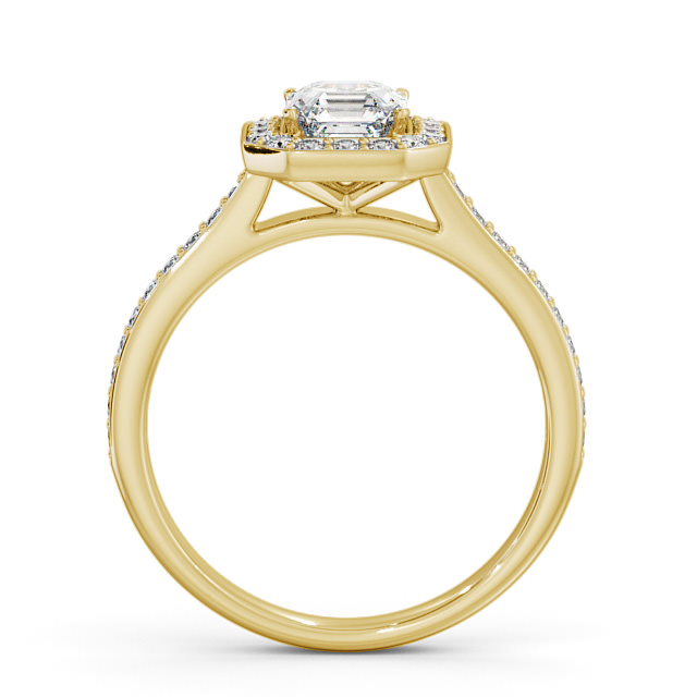 Halo Asscher Diamond Engagement Ring 9K Yellow Gold - Cristiana ENAS12_YG_UP