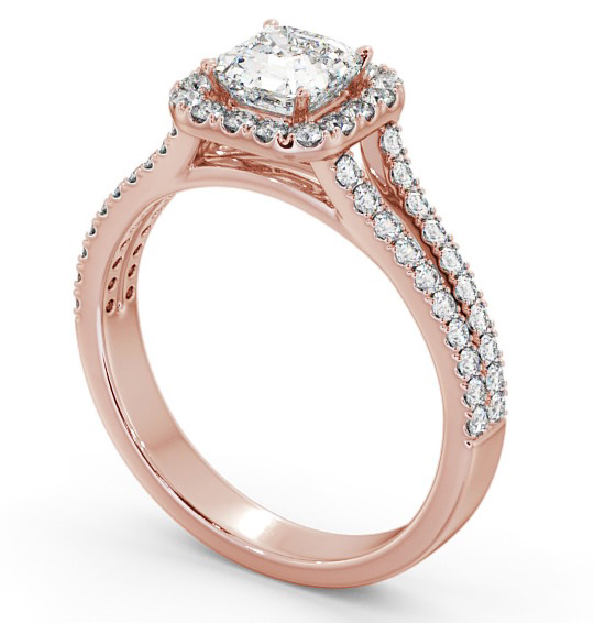 Halo Asscher Diamond Split Band Engagement Ring 18K Rose Gold ENAS13_RG_THUMB1