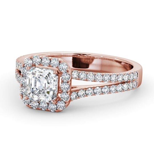  Halo Asscher Diamond Engagement Ring 18K Rose Gold - Moriah ENAS13_RG_THUMB2 