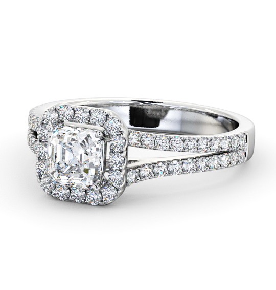  Halo Asscher Diamond Engagement Ring Platinum - Moriah ENAS13_WG_THUMB2 