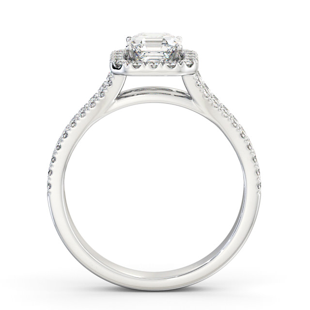 Halo Asscher Diamond Engagement Ring 18K White Gold - Moriah ENAS13_WG_UP