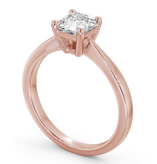 Asscher Diamond 4 Prong Engagement Ring 9K Rose Gold Solitaire ENAS14_RG_THUMB1