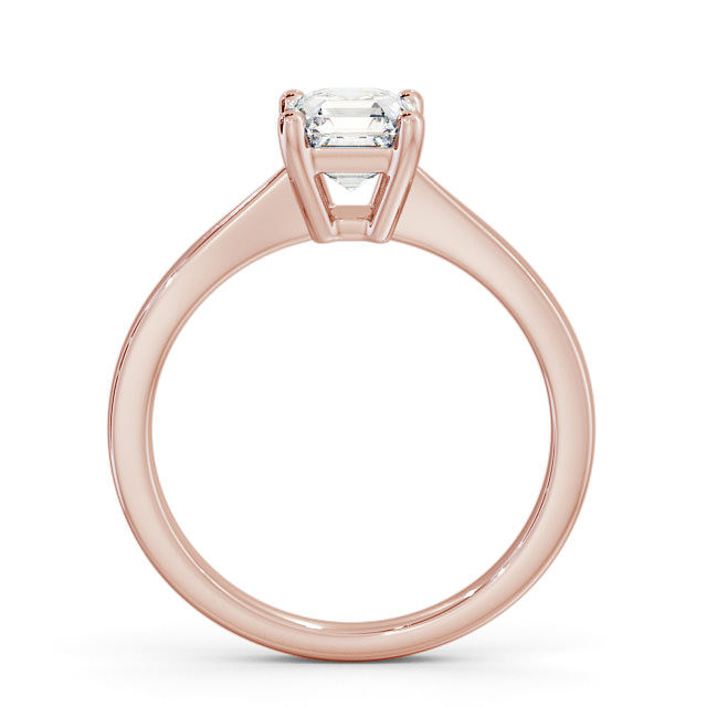 Asscher Diamond Engagement Ring 9K Rose Gold Solitaire - Aydon ENAS14_RG_UP