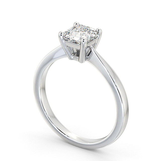 Asscher Diamond Engagement Ring Palladium Solitaire - Aydon ENAS14_WG_SIDE