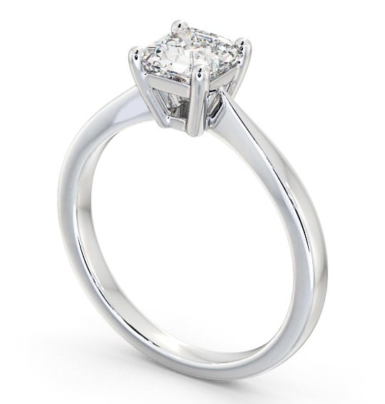 Asscher Diamond 4 Prong Engagement Ring 18K White Gold Solitaire ENAS14_WG_THUMB1 