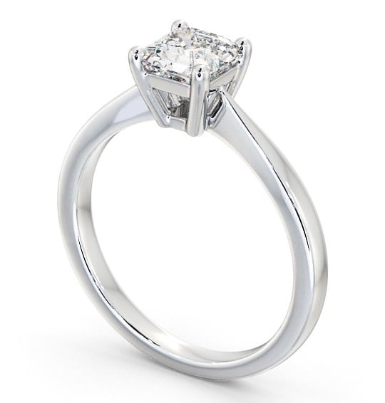 Asscher Diamond 4 Prong Engagement Ring 18K White Gold Solitaire ENAS14_WG_THUMB1