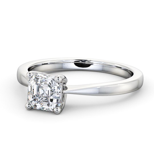 Asscher Diamond 4 Prong Engagement Ring 18K White Gold Solitaire ENAS14_WG_THUMB2 