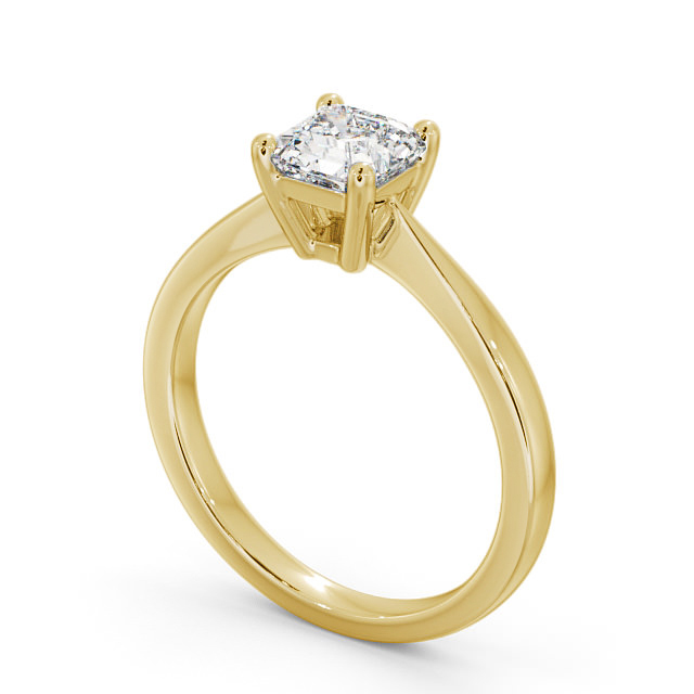 Asscher Diamond Engagement Ring 18K Yellow Gold Solitaire - Aydon ENAS14_YG_SIDE