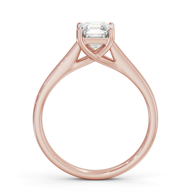 Asscher Diamond Engagement Ring 18K Rose Gold Solitaire - Whittle ENAS15_RG_UP