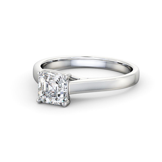 Asscher Diamond Engagement Ring Platinum Solitaire - Whittle | Angelic ...