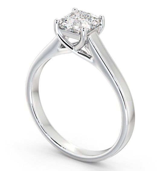 Asscher Diamond Engagement Ring 9K White Gold Solitaire - Whittle ENAS15_WG_THUMB1