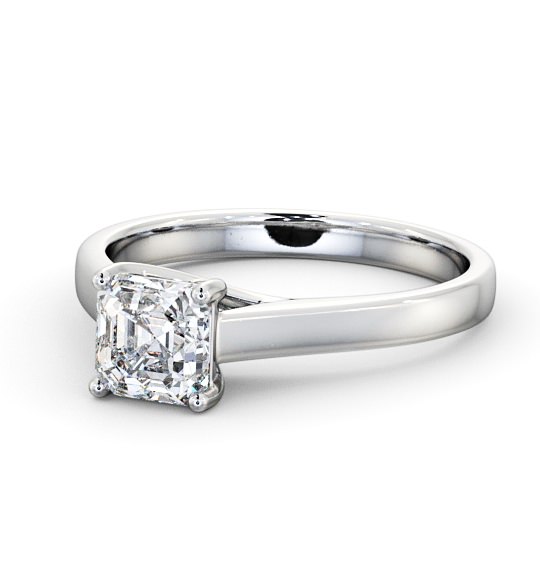 Asscher Diamond Trellis Design Engagement Ring 18K White Gold Solitaire ENAS15_WG_THUMB2 