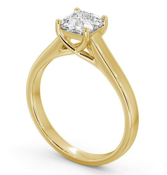 Asscher Diamond Engagement Ring 9K Yellow Gold Solitaire - Whittle ENAS15_YG_THUMB1
