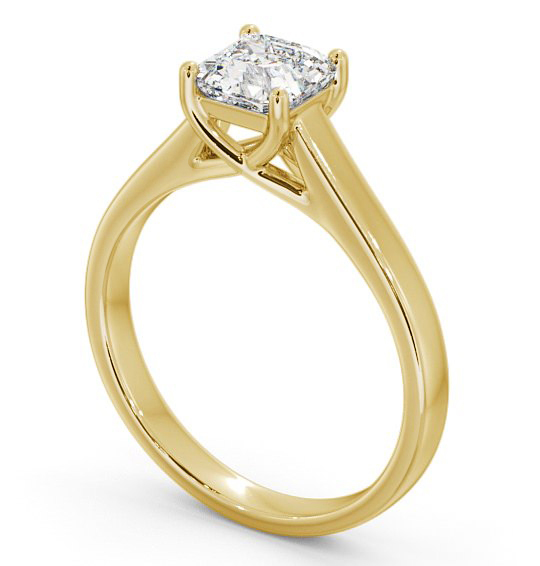 Asscher Diamond Trellis Design Engagement Ring 18K Yellow Gold Solitaire ENAS15_YG_THUMB1