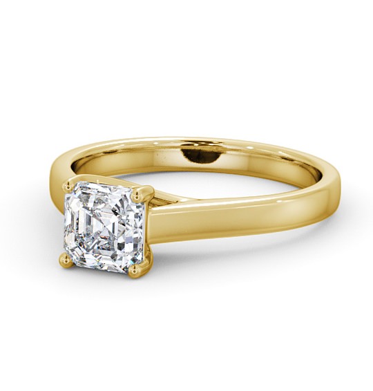 Asscher Diamond Trellis Design Engagement Ring 9K Yellow Gold Solitaire ENAS15_YG_THUMB2 