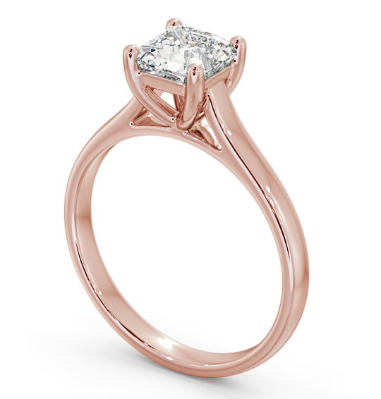 Asscher Diamond Engagement Ring 9K Rose Gold Solitaire - Abella ENAS16_RG_THUMB1