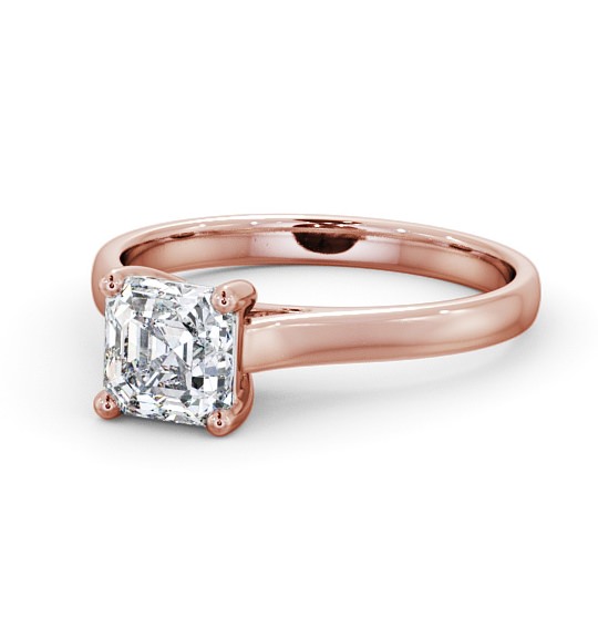  Asscher Diamond Engagement Ring 9K Rose Gold Solitaire - Abella ENAS16_RG_THUMB2 