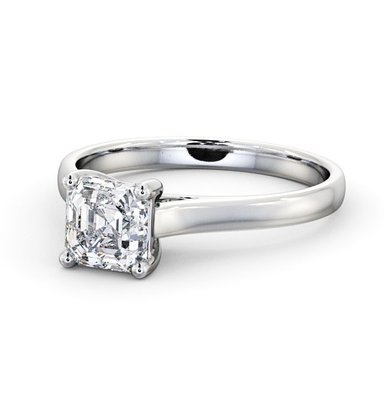 Asscher Diamond Classic 4 Prong Engagement Ring 9K White Gold Solitaire ENAS16_WG_THUMB2 