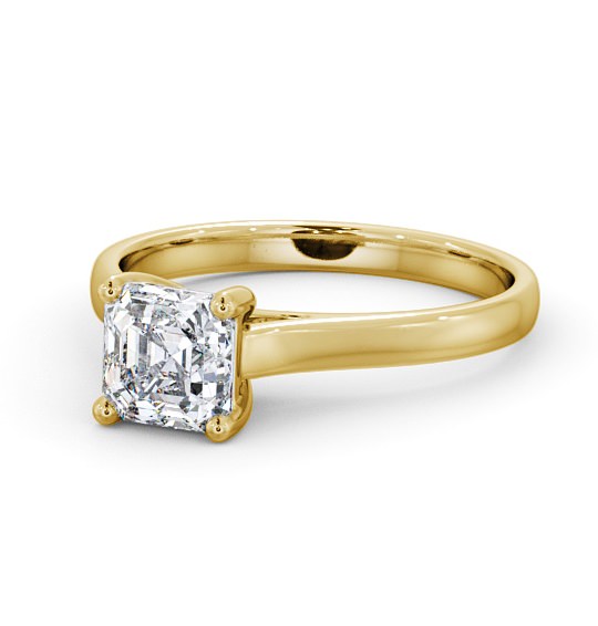 Asscher Diamond Classic 4 Prong Engagement Ring 9K Yellow Gold Solitaire ENAS16_YG_THUMB2 