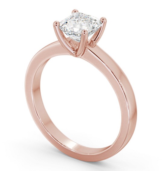 Asscher Diamond Classic 4 Prong Engagement Ring 18K Rose Gold Solitaire ENAS18_RG_THUMB1 