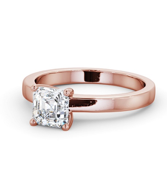  Asscher Diamond Engagement Ring 18K Rose Gold Solitaire - Inverley ENAS18_RG_THUMB2 