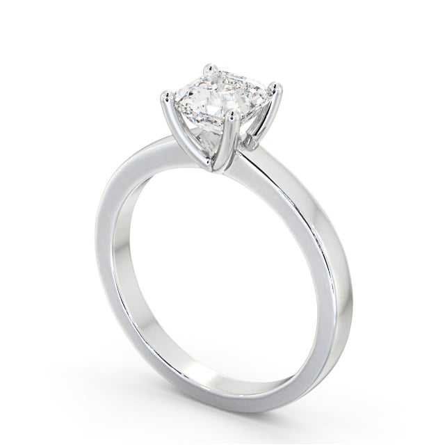 Asscher Diamond Engagement Ring 9K White Gold Solitaire - Inverley ENAS18_WG_SIDE