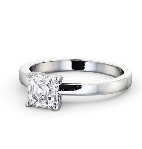 Asscher Diamond Classic 4 Prong Engagement Ring Platinum Solitaire ENAS18_WG_THUMB2 