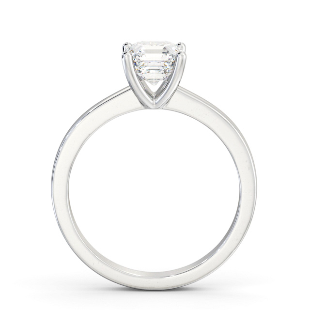 Asscher Diamond Engagement Ring 9K White Gold Solitaire - Inverley ENAS18_WG_UP