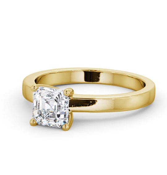 Asscher Diamond Classic 4 Prong Engagement Ring 9K Yellow Gold Solitaire ENAS18_YG_THUMB2 