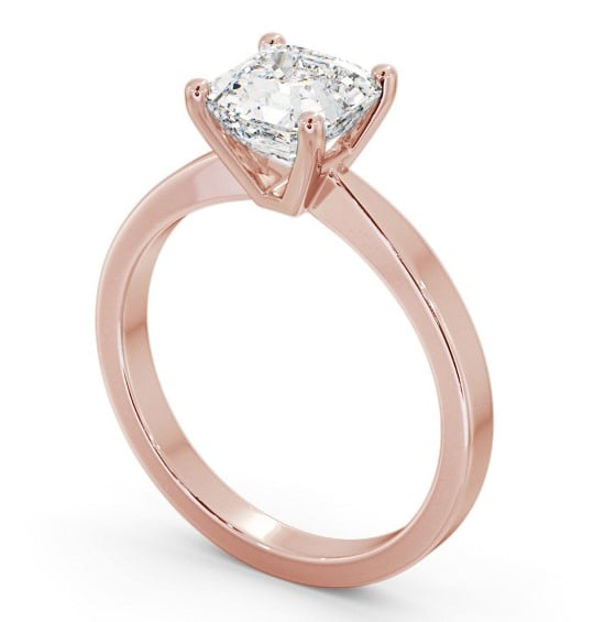Asscher Diamond Classic 4 Prong Engagement Ring 9K Rose Gold Solitaire ENAS19_RG_THUMB1