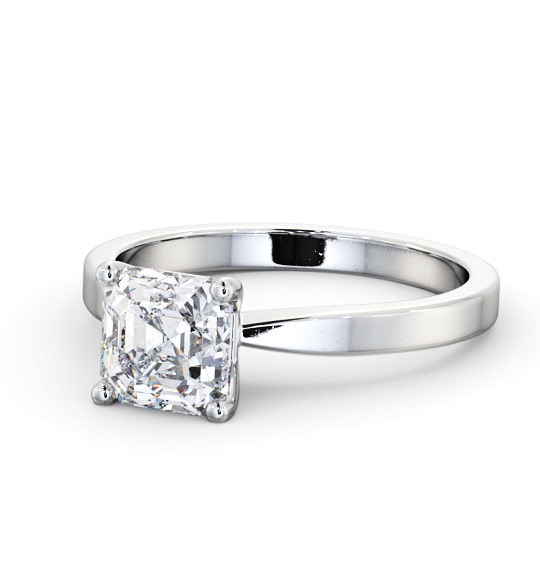Asscher Diamond Classic 4 Prong Engagement Ring 18K White Gold Solitaire ENAS19_WG_THUMB2 
