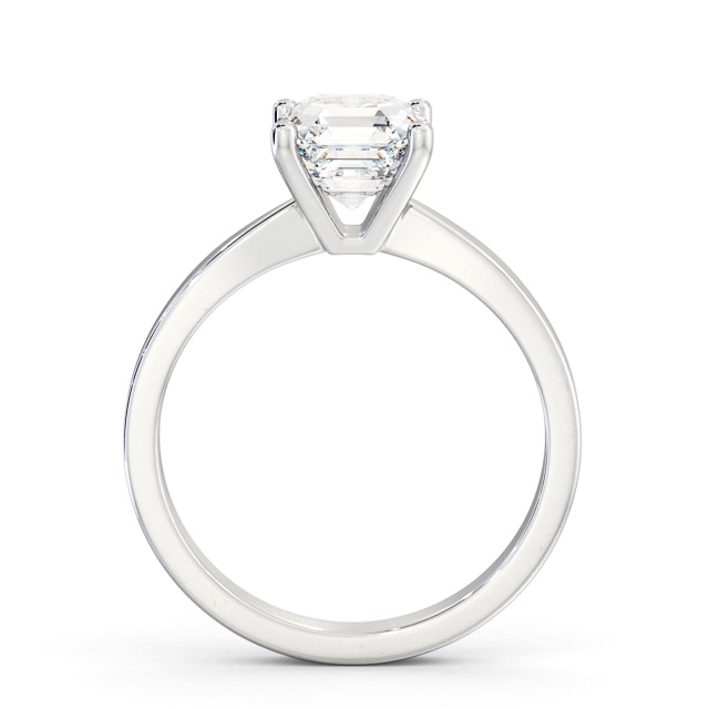 Asscher Diamond Engagement Ring 9K White Gold Solitaire - Saleby ENAS19_WG_UP
