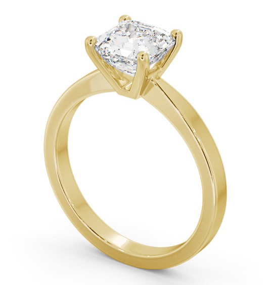 Asscher Diamond Classic 4 Prong Engagement Ring 9K Yellow Gold Solitaire ENAS19_YG_THUMB1