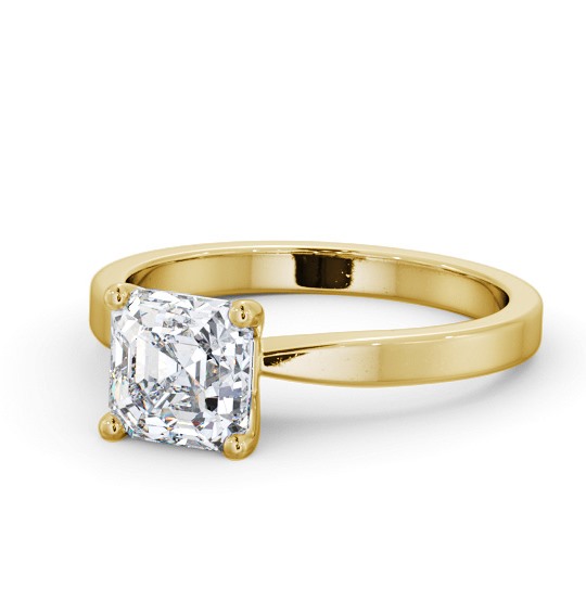 Asscher Diamond Classic 4 Prong Engagement Ring 9K Yellow Gold Solitaire ENAS19_YG_THUMB2 
