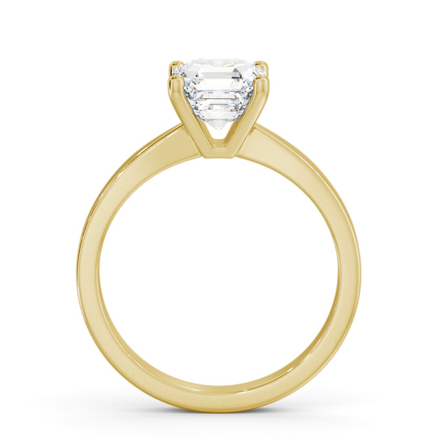 Asscher Diamond Engagement Ring 18K Yellow Gold Solitaire - Saleby ENAS19_YG_UP