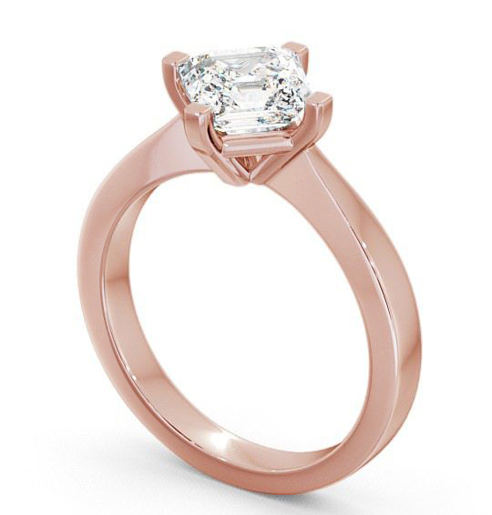 Asscher Diamond Rotated Head Engagement Ring 18K Rose Gold Solitaire ENAS1_RG_THUMB1 