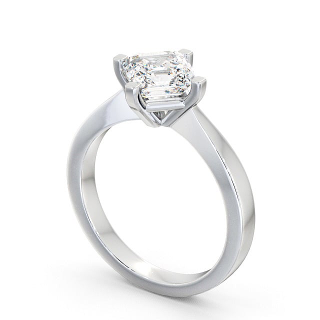Asscher Diamond Engagement Ring Palladium Solitaire - Aston ENAS1_WG_SIDE