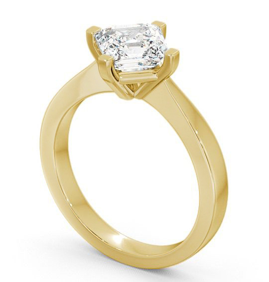 Asscher Diamond Rotated Head Engagement Ring 9K Yellow Gold Solitaire ENAS1_YG_THUMB1