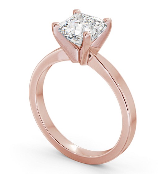 Asscher Diamond Square 4 Prong Engagement Ring 18K Rose Gold Solitaire ENAS20_RG_THUMB1