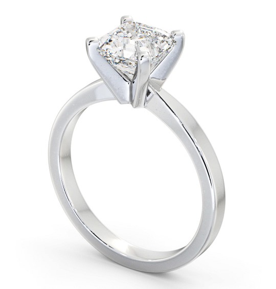 Asscher Diamond Square 4 Prong Engagement Ring 9K White Gold Solitaire ENAS20_WG_THUMB1 
