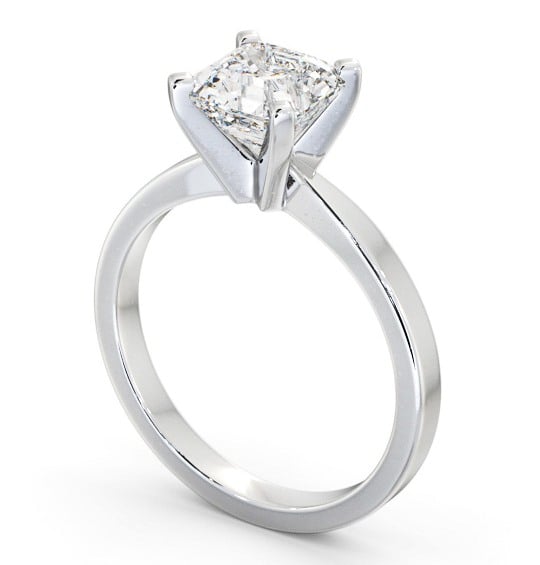 Asscher Diamond Square 4 Prong Engagement Ring Palladium Solitaire ENAS20_WG_THUMB1